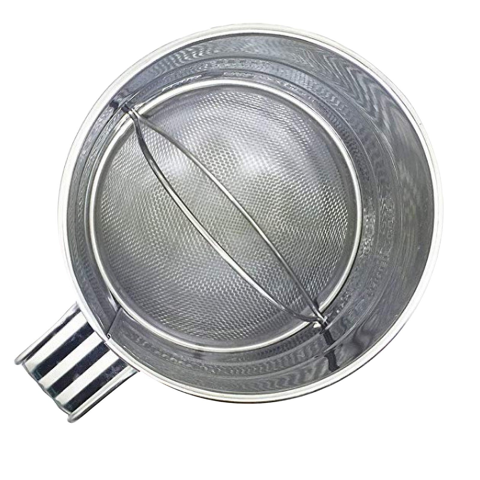 3-Cup Stainless Steel Rotary Hand Crank Flour Sifter with 2 Wire Agitator Baking Tool Crank Flour Sifter Shaker Kitchen Tools