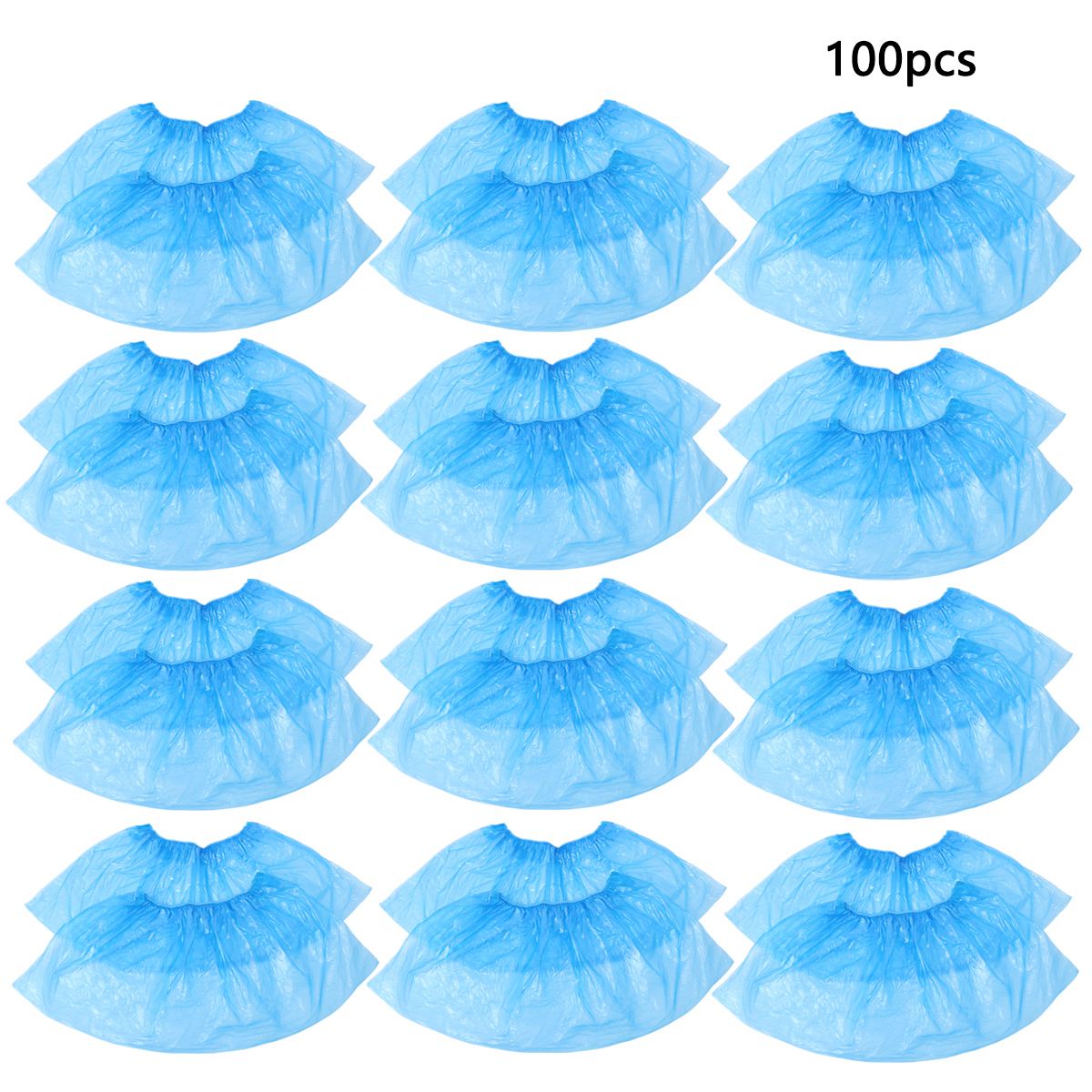 100 st/set engångsskoskydd plast skyddsskoskydd rengöring pvc plast över skor skostövelskydd mattskydd