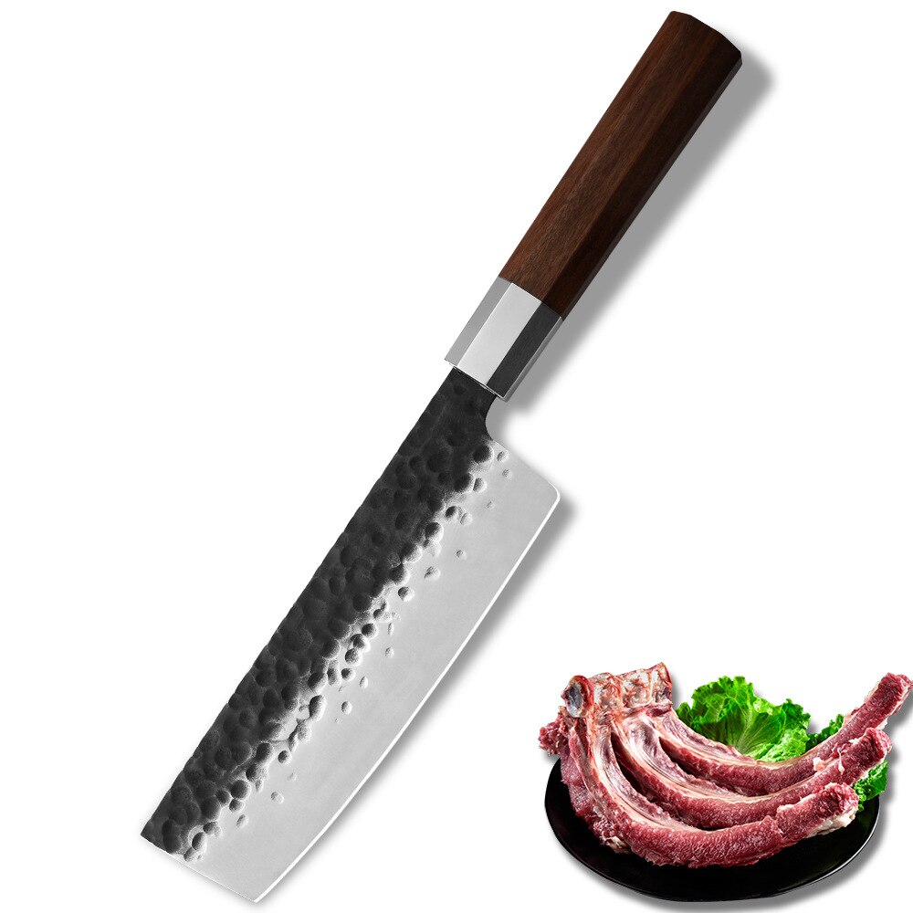Japanese Kitchen Kitchen Knife Rosewood Octagonal Handle Hammer Knife Set 4-sashimi Knife Meat Cleaver Chef Knife