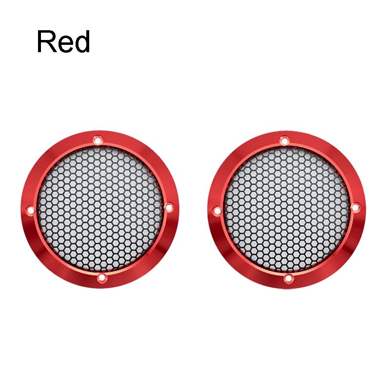 2 STUKS 3.5 "Auto Speakers Aluminium Mesh Cover 3.5 Inch Midrange Speaker Grill Aluminium Speakers Cover Metalen Bescherming Beschermende: Rood