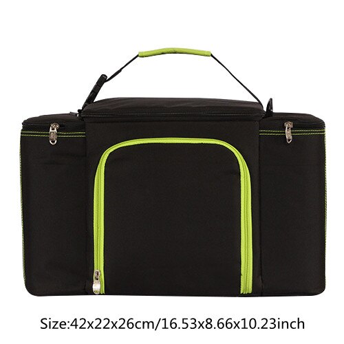 Big Capacity Cooler Bag Black Cold Thermal Picnic Lunch Tote Pouch Student Portable Milk Food Insulation Organizer Accessories: Black Cooler Bag