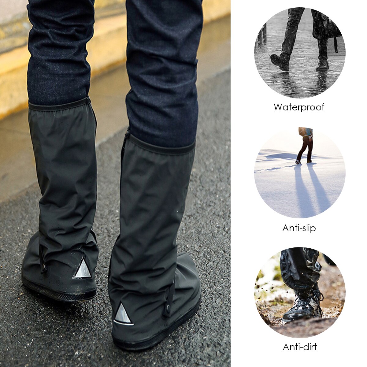 Varejo e atacado à prova dretail água tampas de sapato impermeável reutilizável motocicleta ciclismo bicicleta bota sapatos de chuva cobre com relectors