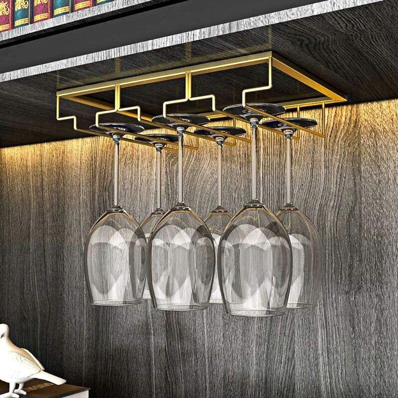 Right-angle upside-down wine glass holder Kitchen upside-down glass holder Home wine cabinet bar hanging cup holder