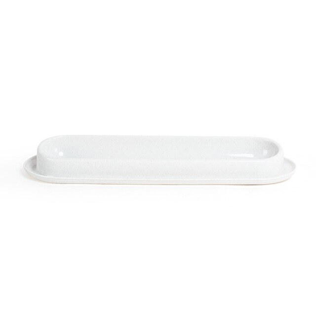 Long Pet Cat Bowl 40cm Upgraded Multi-cats Feeding at Same Time Food Milk Feeding Dish Plastic Anti-slip Bowl for Cat Kitten: White