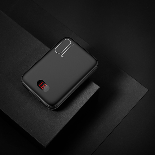 USAMS Power Bank for xiaomi mi iPhone Mini Pover Bank 10000mAh LED Display Powerbank External Battery Poverbank Fast charging: Black with Led