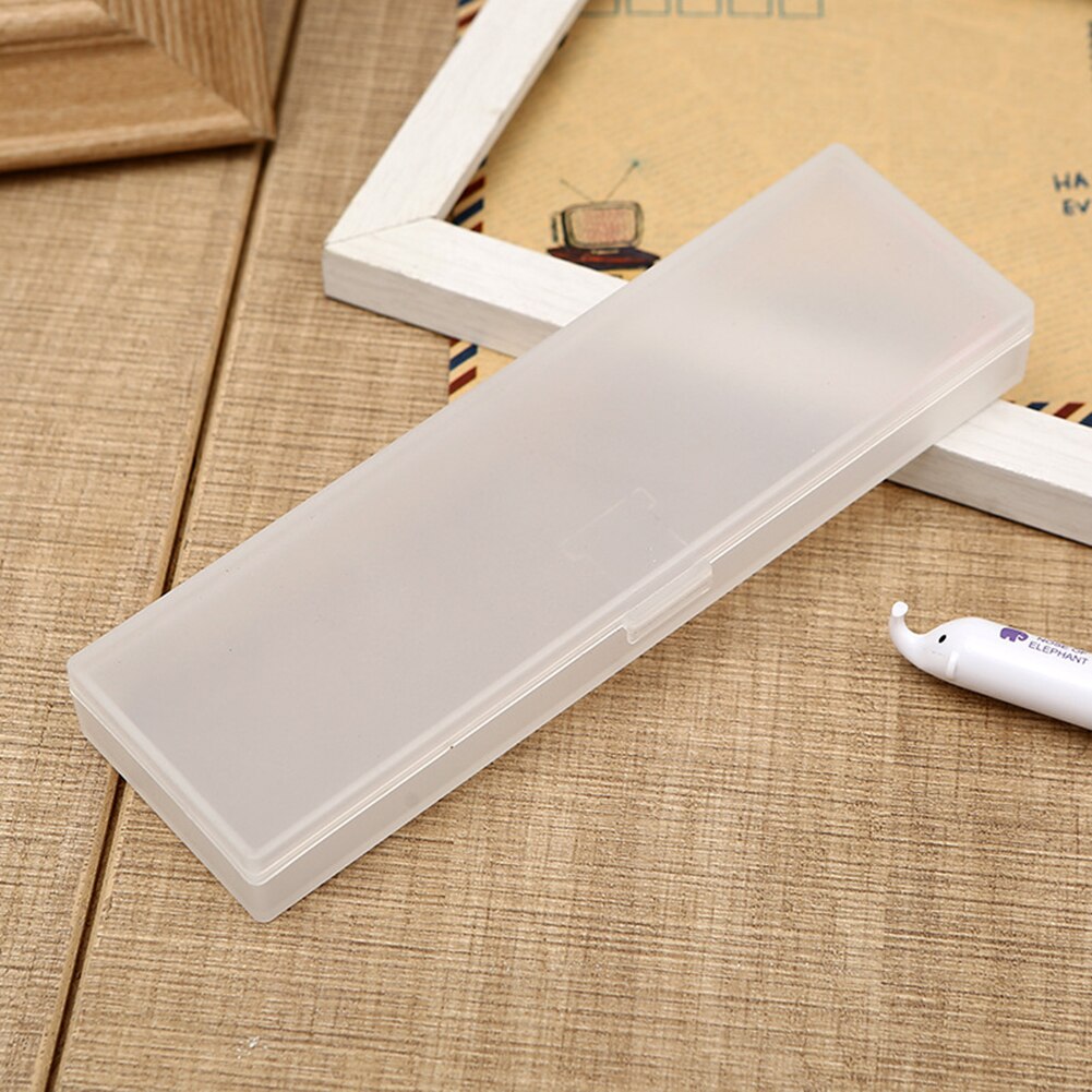 Transparent Frosted Large Capacity Pen Box Pencil Case Stationery Holder