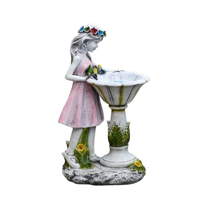 Flower Fairy Solar Decoration Resin Garden Statue Solar Power Glow in the Dark Yard Outdoor Sculpture GQ