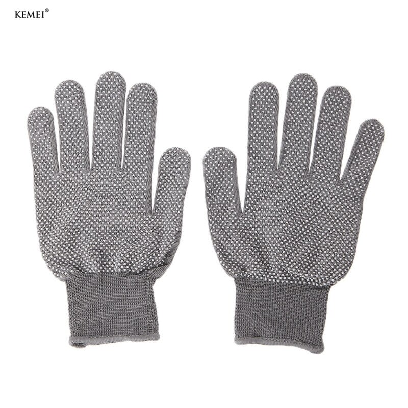 2pcs Heat Resistant Protective Glove Hair Styling For Curling Straight Flat Iron: Gray