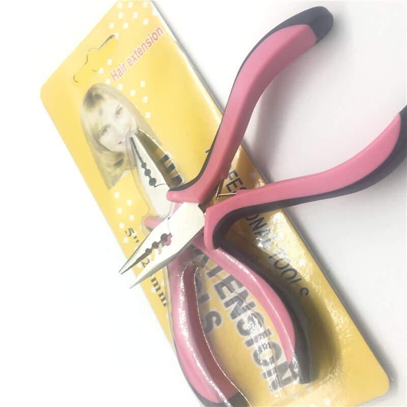 Pince à cheveux rose et noir avec trois trous | Pince à cheveux pour micrenter perles et I tip Extension de cheveux, poignée de cheveux