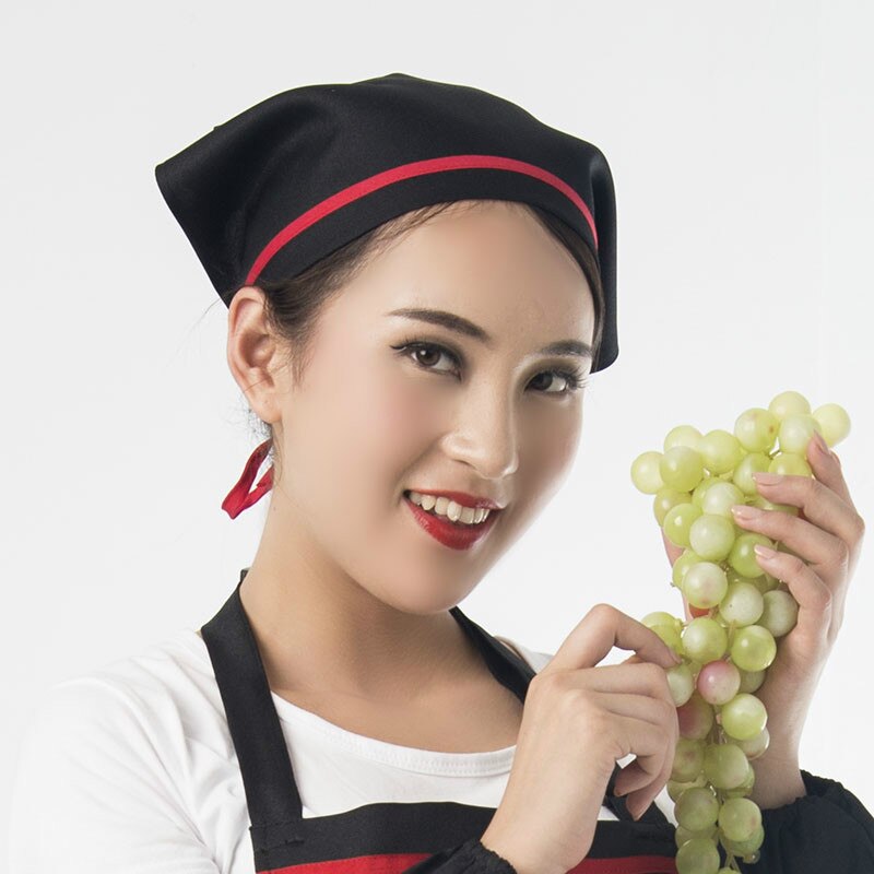 Chef Waiter Waitress Hat Food Service Caps Cafe Restaurant Work Cooking Cap Kitchen Bakery Catering Triangle Headscarf 10 Colors: 10