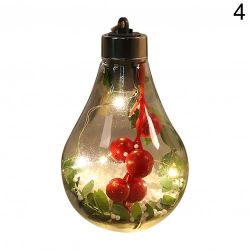 Jul hänge transparent ledde lysande natt ljus boll hängande hänge julgran dekor hängande prydnad natt ljus: 4