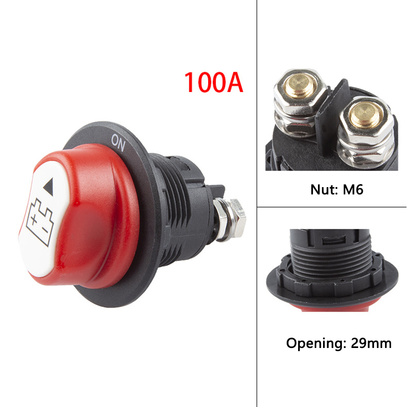 50A 100A 200A 300A Car Battery Disconnect Cut Off Kill Switch Rotary 12V 24V DC Power Isolator Auto Motorcycle Boat Accessories: Beige