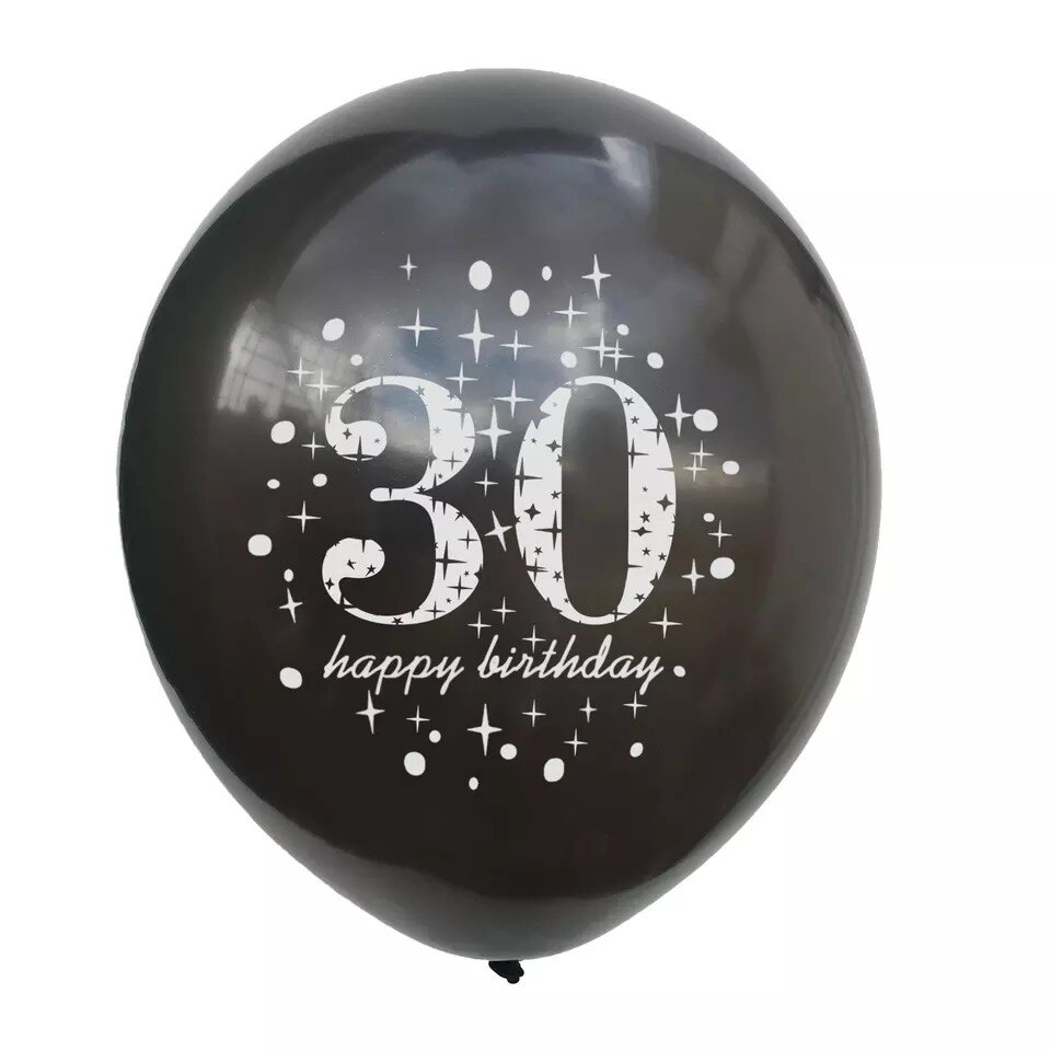 5 stuks 12 inch gouden zwarte metalen latex ballon helium volwassen ballon bedrukt happy 30th verjaardagsfeestje decoraties ballonnen benodigdheden: Smaragd