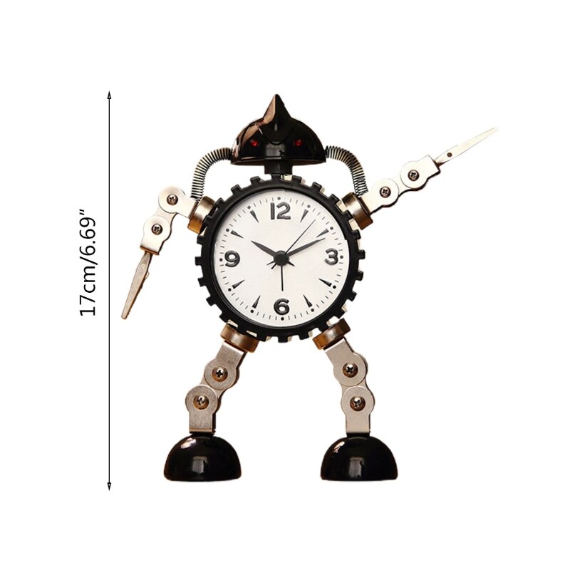 Gear Robot Desktop Alarm Clock Student Table Timing Equipment Digital Room Home Bedroom Decorations