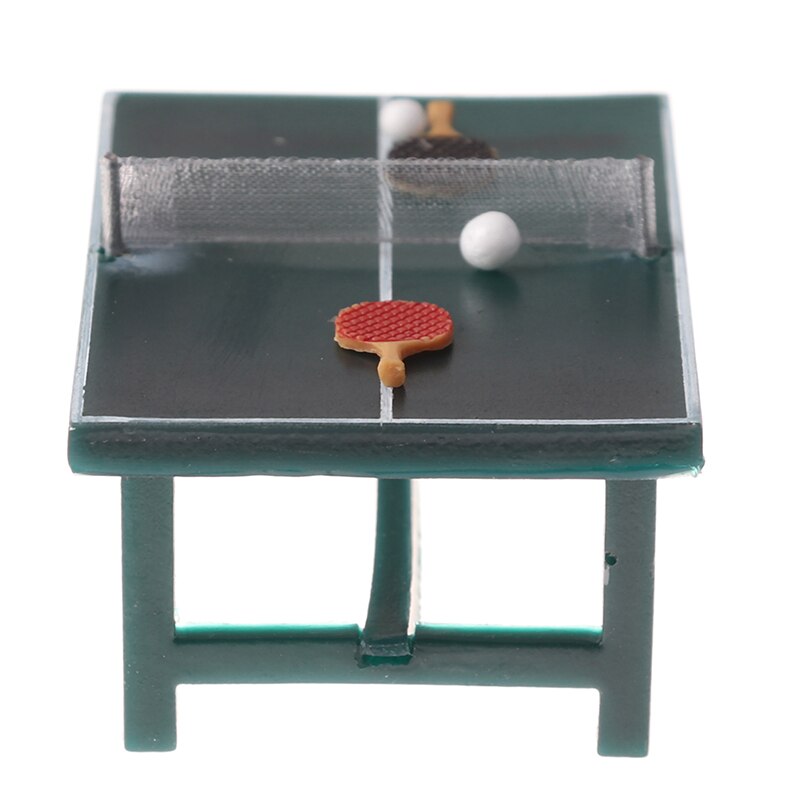 1/12 Poppenhuis Pingpong Bal Mini Ping Pong Tafel Met Ballen Rackets Poppenhuis Decoratie