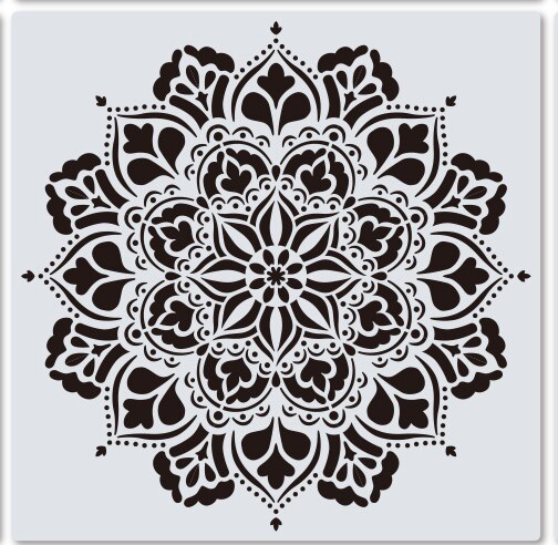 Stor vegg sjablong for maling , 12 tommer stor mandala sjablong for maling: Tzlarge -14
