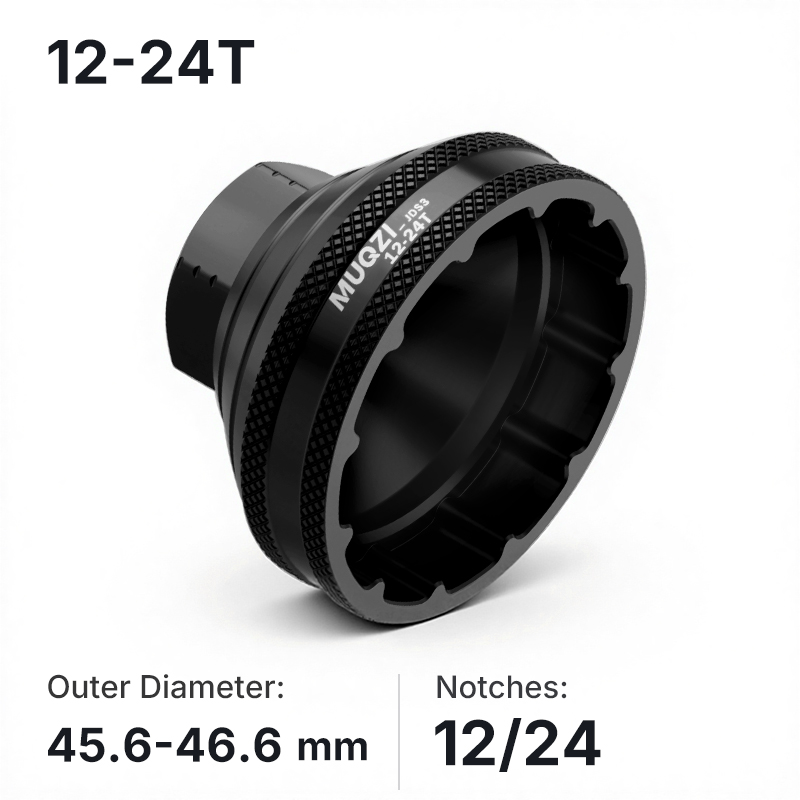 MUQZI Bottom Bracket Install Removal Tool 12/16-Notch Fits 39mm/40.5mm/44mm/45.6-46.6mm Outer Diameter BB Cups Bicycle Repaire: Dark Grey