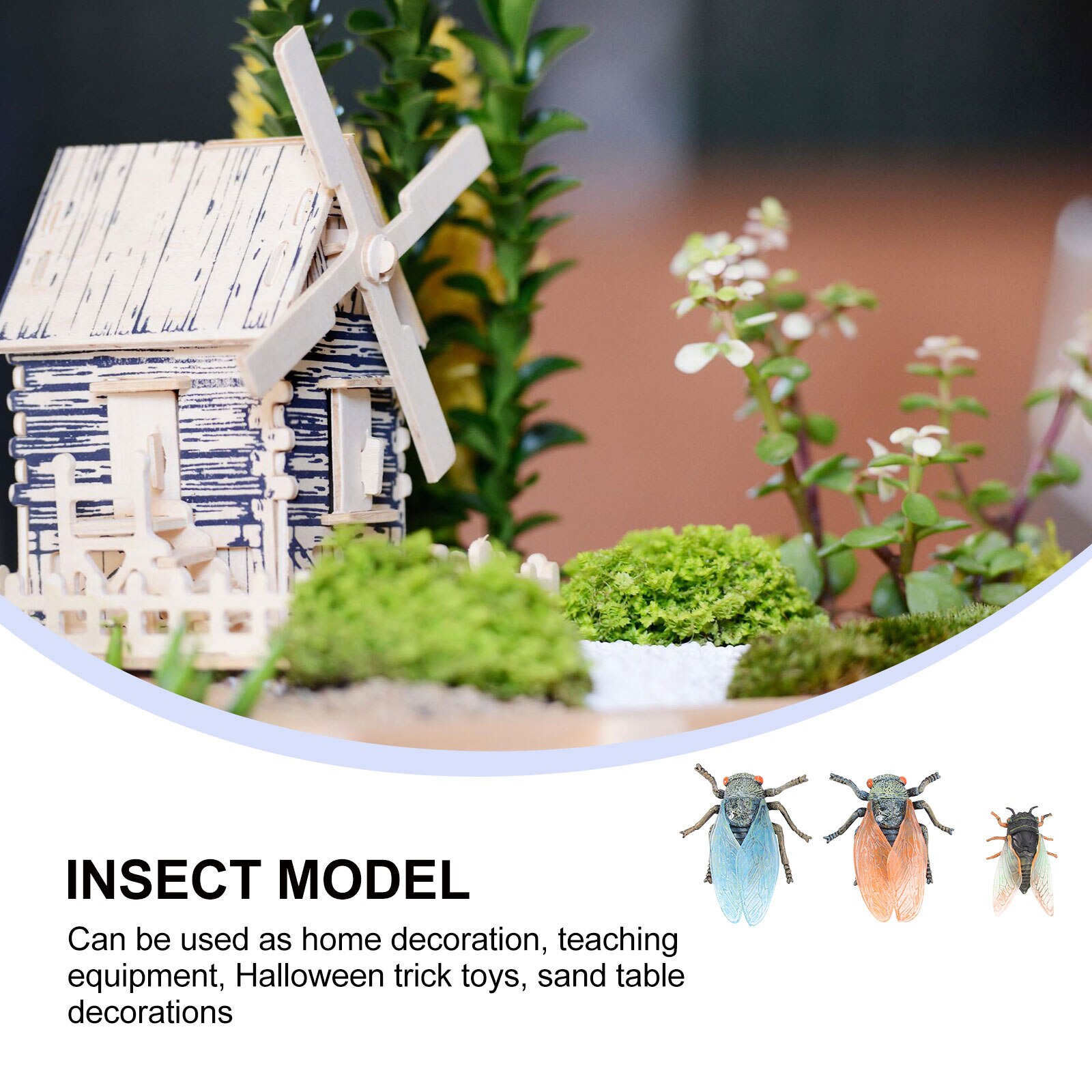 1 set naturgetreuer insektenmodellsimulation zikaden-mikrolandschaftsdekoration