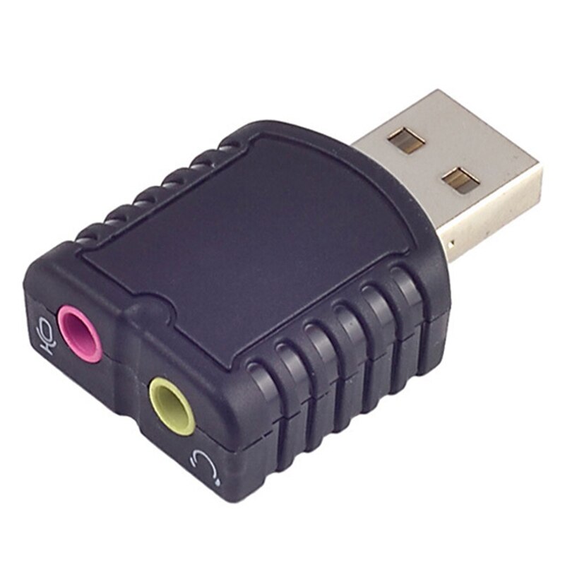 Bärbar usb externt ljudkort mikrofon hörlurar usb stereo ljudadapter för pc hörlursmikrofon
