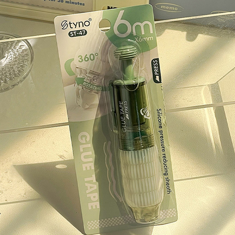 Dispensador de puntos transparente, cinta de doble cara, recambios reemplazables, manual, pegamento de puntos, papelería, suministros escolares y de oficina, papelería: Verde