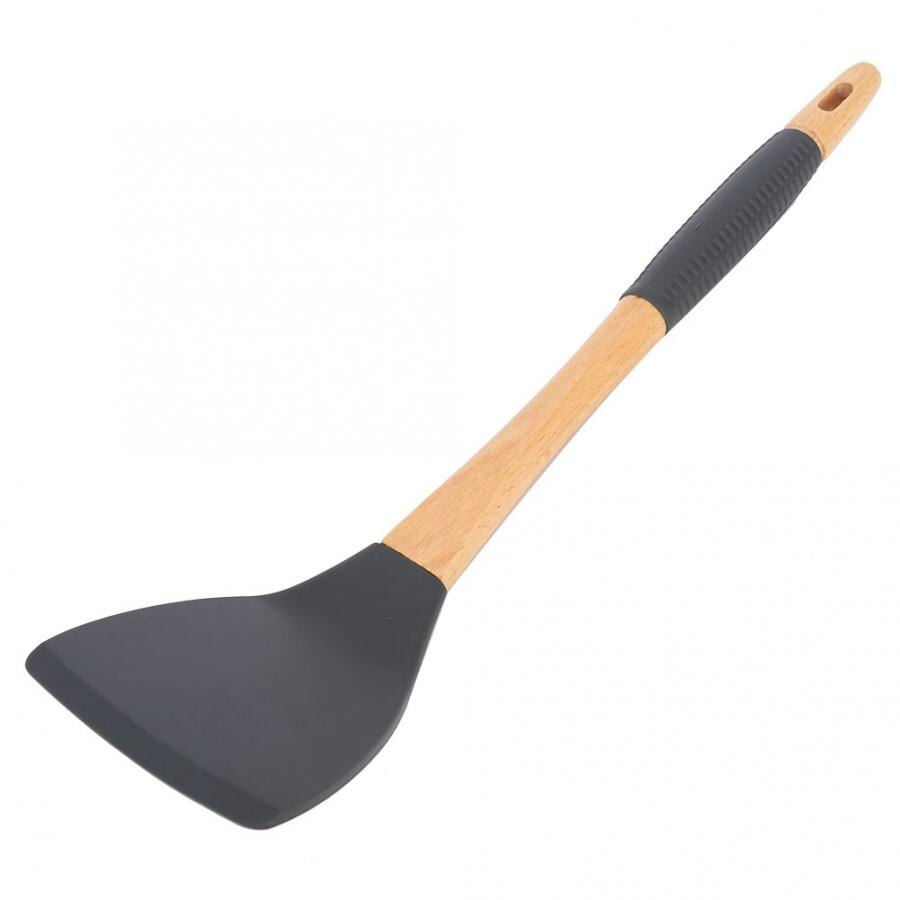 11 st silikon köksredskap set nonstick spatel set trähandtag kök matlagning set med s krokar hem kökstillbehör