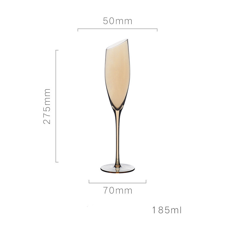Verres en biseau en cristal Transparent, verres colorés, Style nordique Ins, changement de couleur, tasse à vin: C