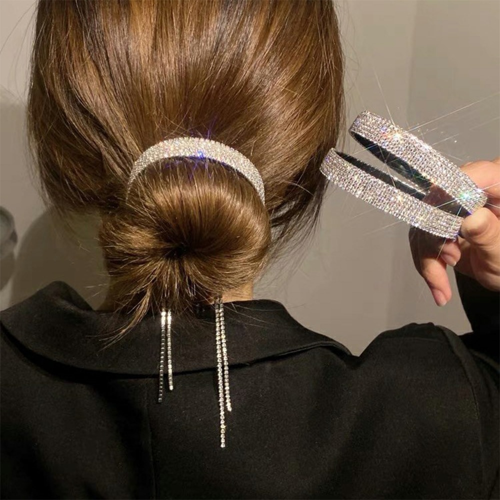 Forwot Vrouwen Elegante Luxe Strass Kwastje Paardenstaart Haar Claws Hair Clips Haarspeldjes Haarspeld Hoofdband Mode Haaraccessoires