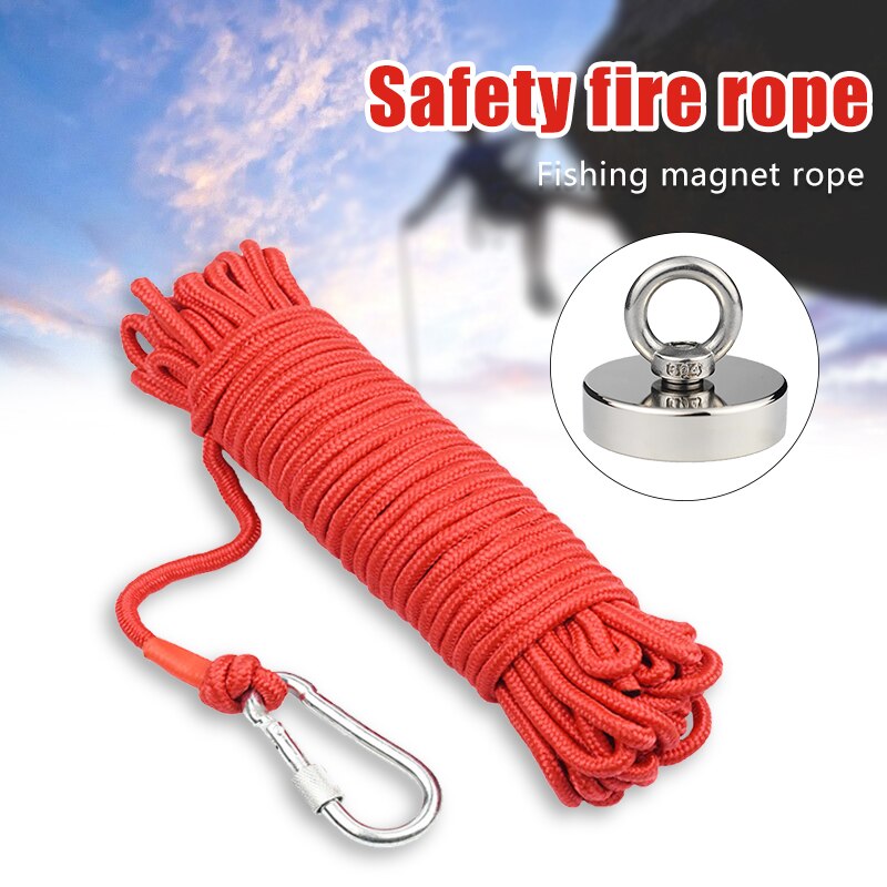 Corde statique de sécurité pour évasion, 4mm/6mm, corde de sécurité anti-feu, mur d&#39;arbre, escalade, sols, corde plus forte avec aimant de récupération
