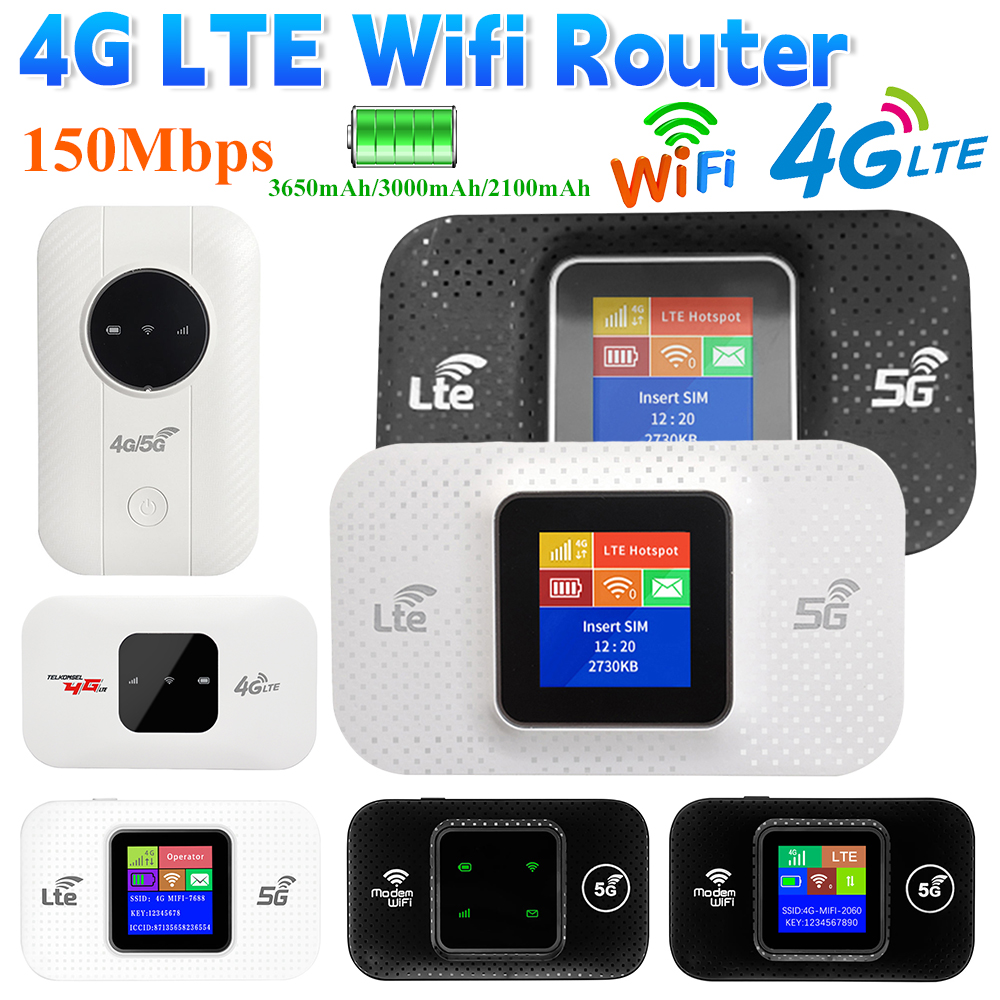 4G LTE Router WIFI Router Wireless Network Expander Sim Card Slot USB Modem 150Mbps Pocket Hotspot Mobile Wifi Router for Travel