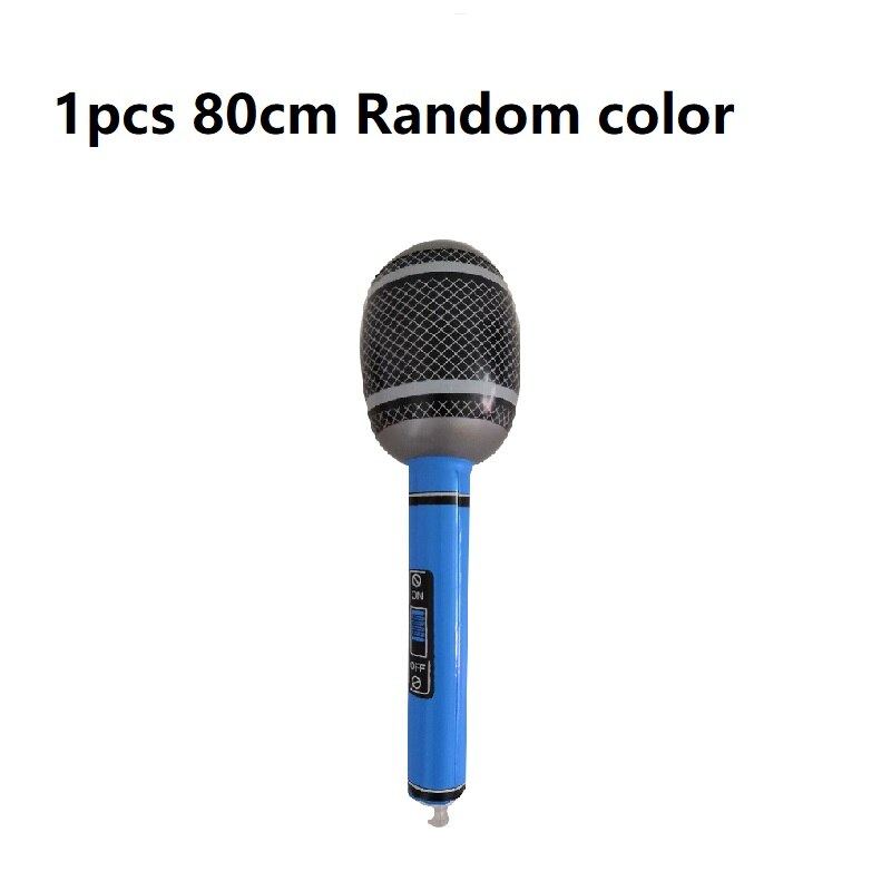 Inflatable Mic Microphone Blow Up Karaoke Water Sports Swimming Toy Party Toy Prop Kids Summer Pool Accessories 35cm/80cm: 80cm Random color