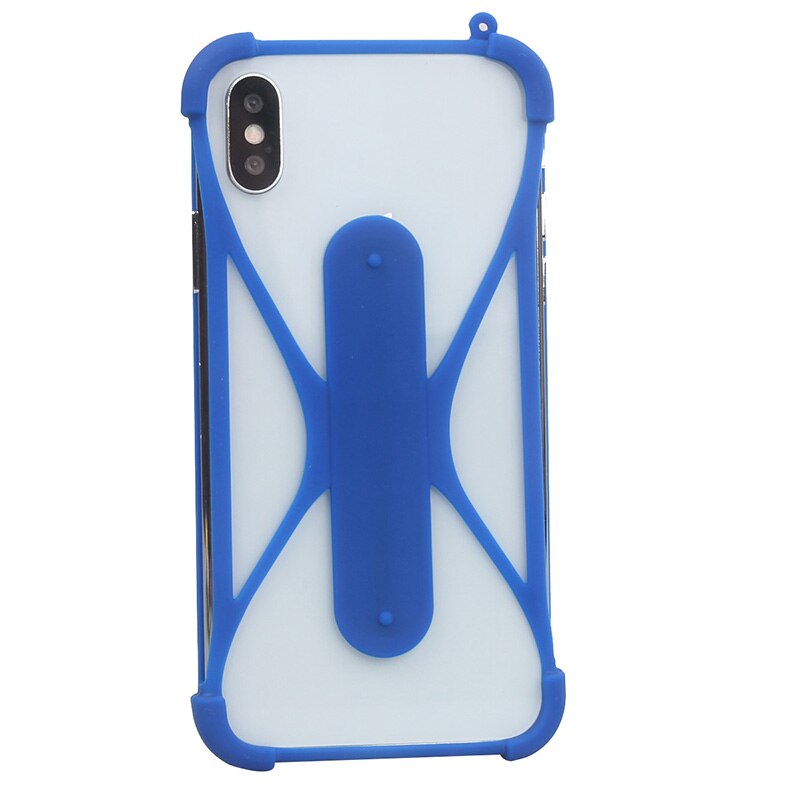 Universal Case For Blackview A60 Pro Soft Silicone Rubber Bumper Phone Holder For Digma Linx Argo 3G Holster: Blue