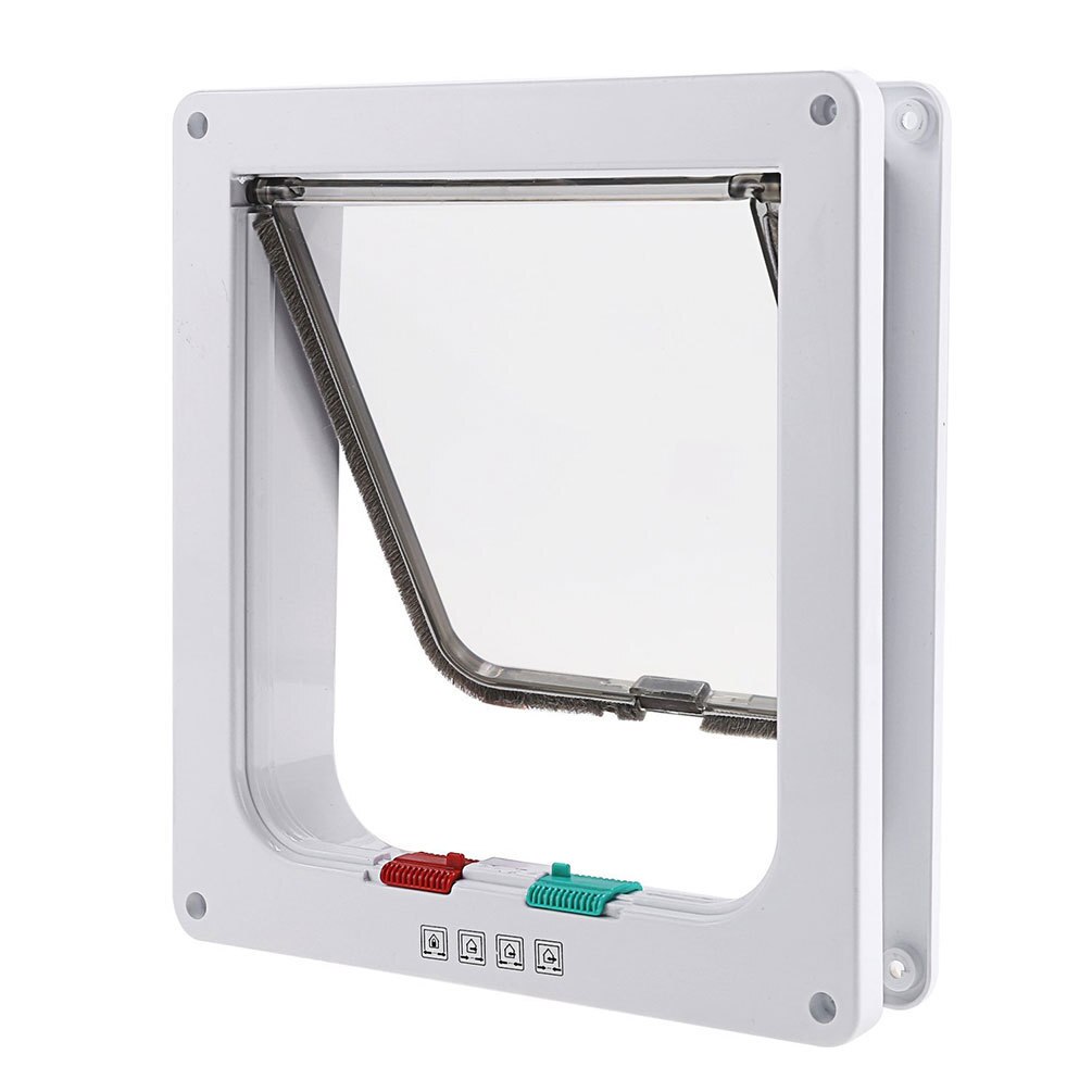 Barrera de seguridad para puerta de perro y gato, para mascotas, talla S, M y L: white / M