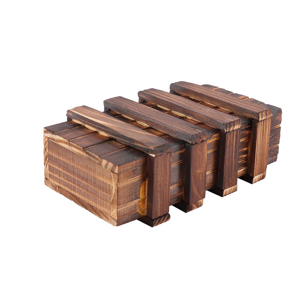 Wooden Magic Puzzle Secret Hide Box Hidden Compartment Brain Teaser Intelligence Mini Compartment open box