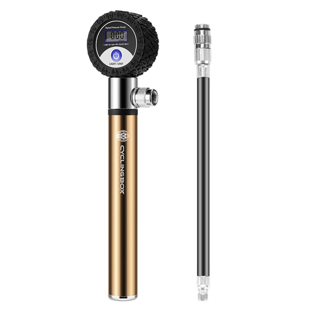 Mini Fahrrad Pumpe Mit 4 Manometer 120 PSI Hand Radfahren Pumpe Presta und Schrader Ball Road MTB Reifen Fahrrad pumpe dopshipping: Gold