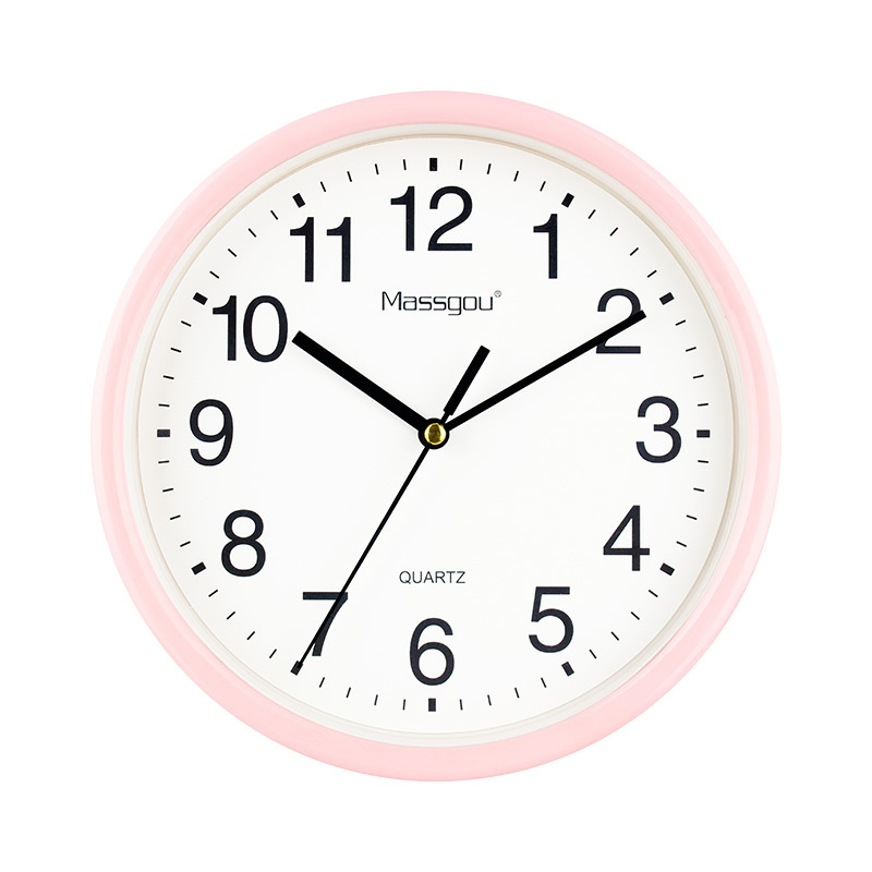 Minimalistische Kleine Wandklokken Met Frame Doorzichtige Plastic Snoep Kleuren Mute 15Cm Opknoping Horloge Klok Woonkamer Home Decor: pink