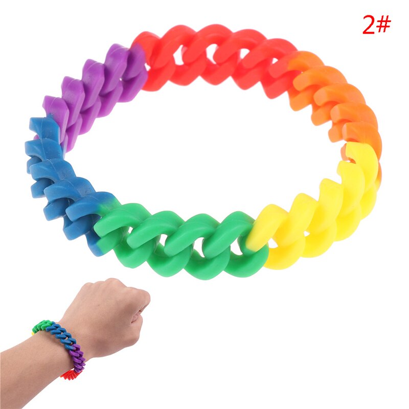 10 soorten unisex lgbt regenboog letters sport polsbandje gay lesbische pride siliconen rubber polsbandje armband feest parade: B