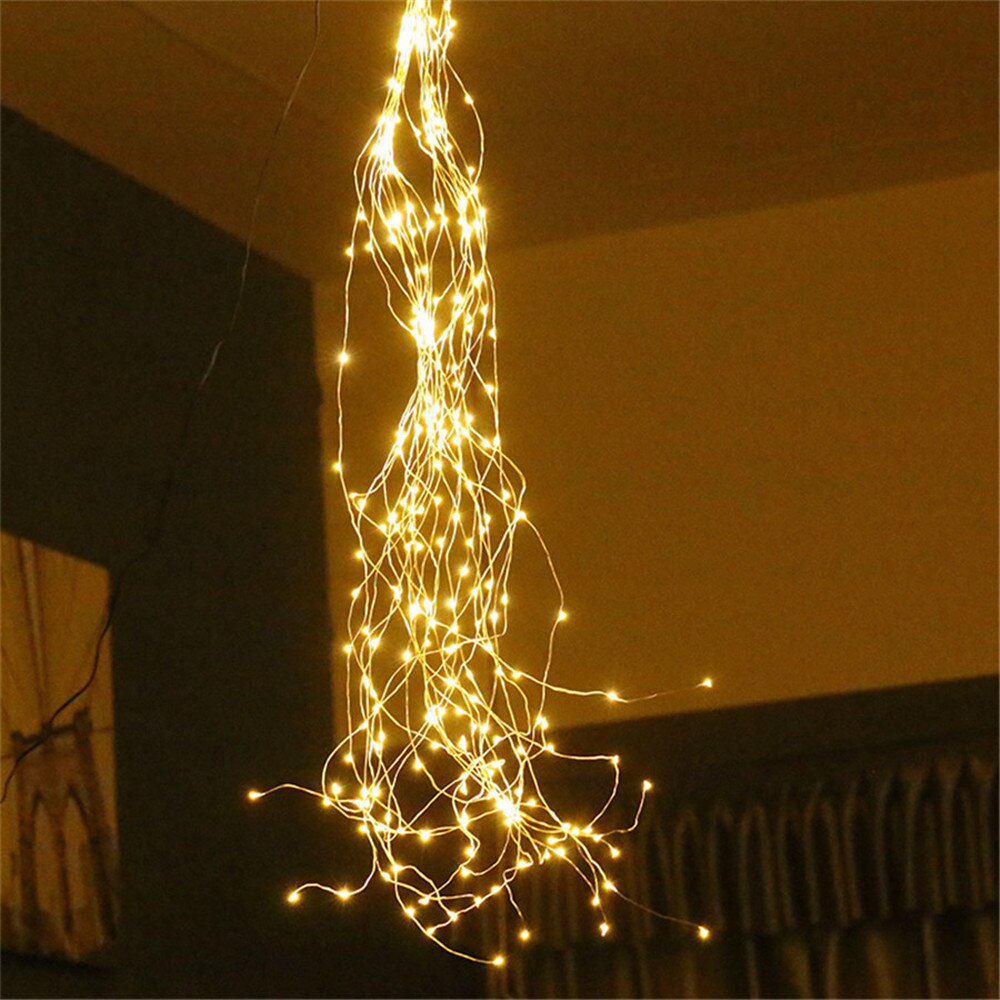 2X10M 200LED Copper Wire Solar Fairy LED String Light Tree Vines Branch lights Outdoor Garden Waterfall Icicle Light
