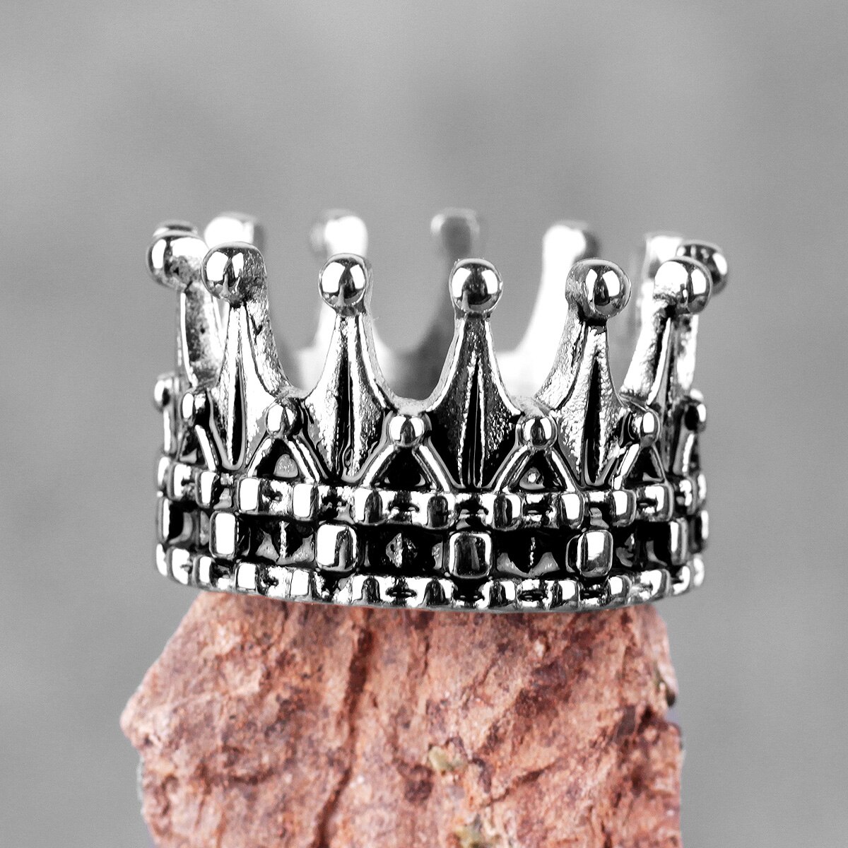 Roestvrij Staal Mannen Ringen Crown King Queen Punk Rock Hip Hop Vintage Voor Biker Mannelijke Vriendje Sieraden Creativiteit