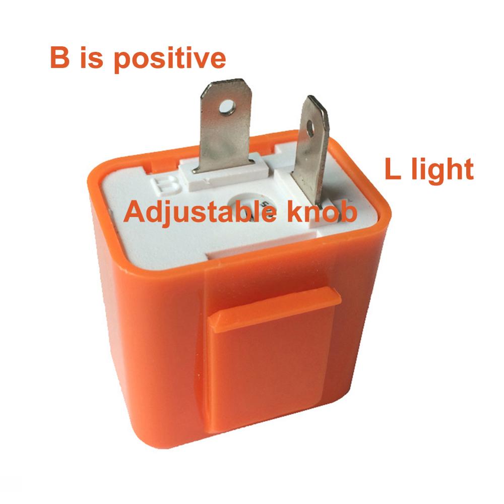 2Pin Car Motorcycle LED Flasher Relay 12V Universal Electronic Adjustable Freauency LED Turn Signal Light Blinker Flasher Relay