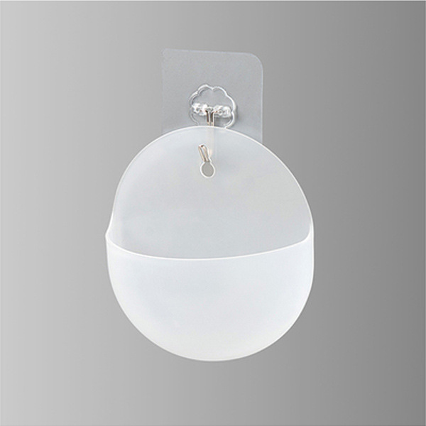 Hydroponisk væghængende blomsterpotte plast doven floret flaske plantevase beholder glasvæg blomsterpotter til hjemmekontorindretning: Rund gennemsigtig