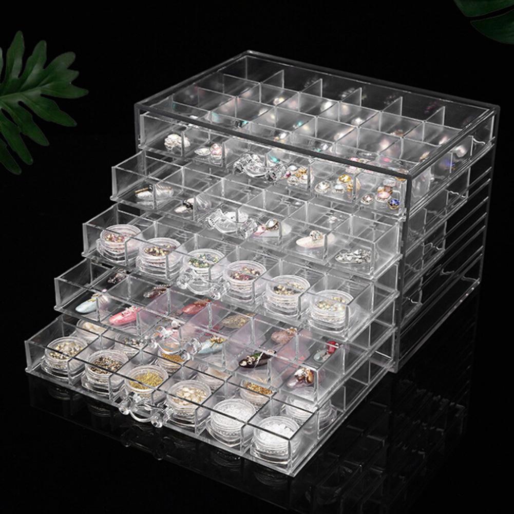 120 Grids Clear Jewelry Organizer Acrylic Jewelry Packaging &amp; Display Organizer porta joias 5 Layer Jewellery Box Large joyeros 