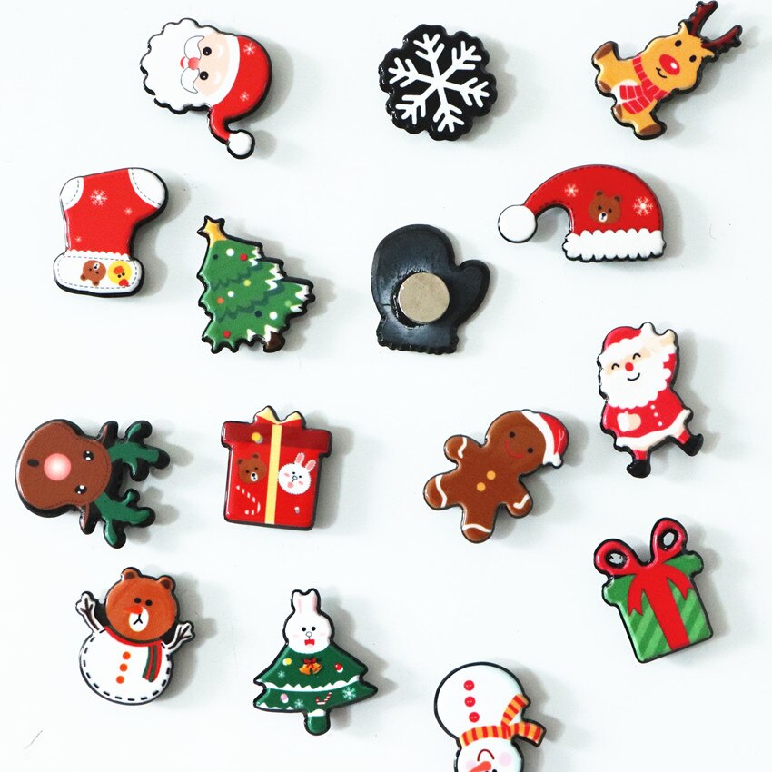 (15 stks/partij) leuke Kerst Stijl koelkast magneten Leuke bericht magnetische sticker X-Max Decoratie Kinderen