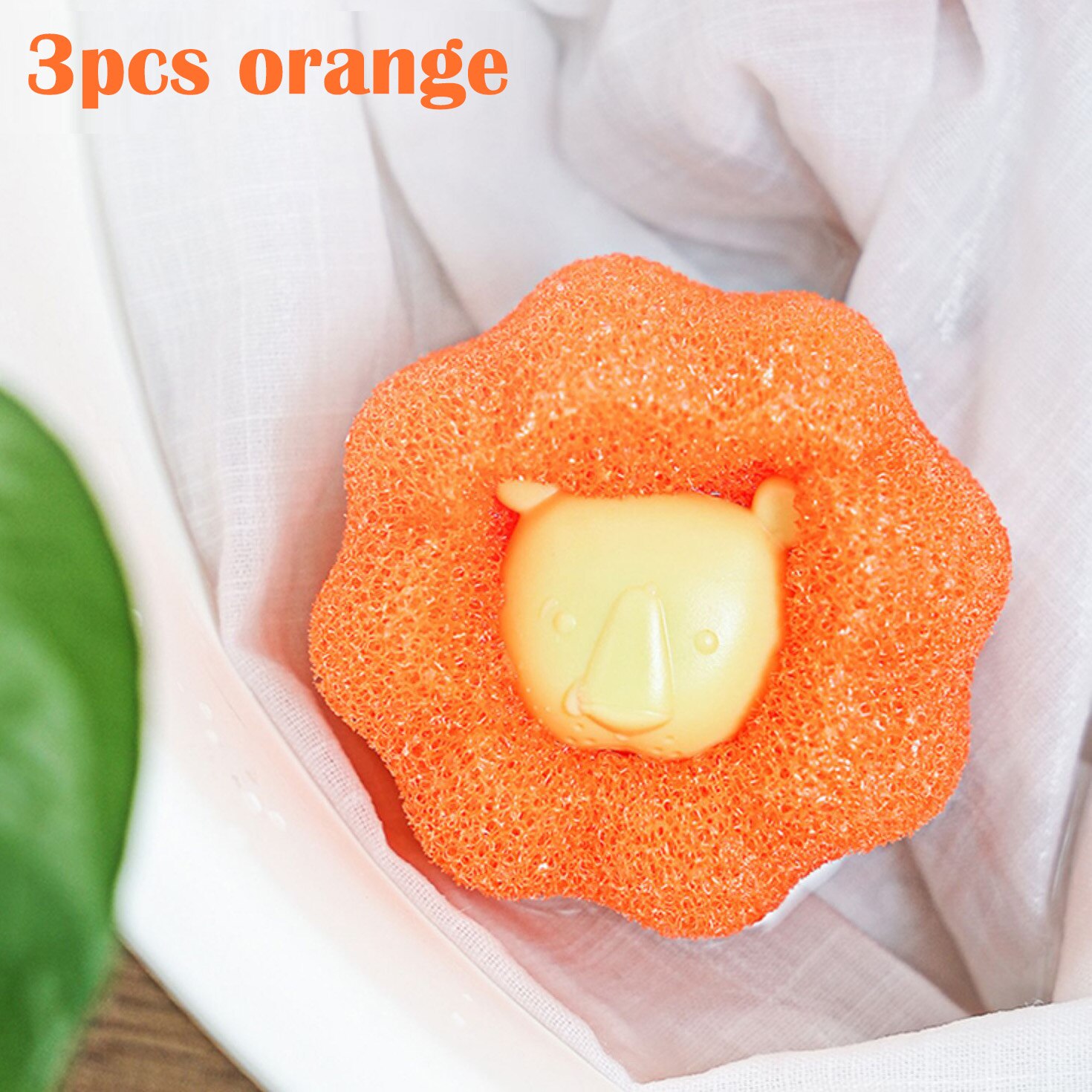 3Pcs Decontamination Laundry Ball Anti-winding Washing Machine Magic Washing Clothes Large Cleaning Ball Loofah Friction Ball: 3pcs Orange (A)