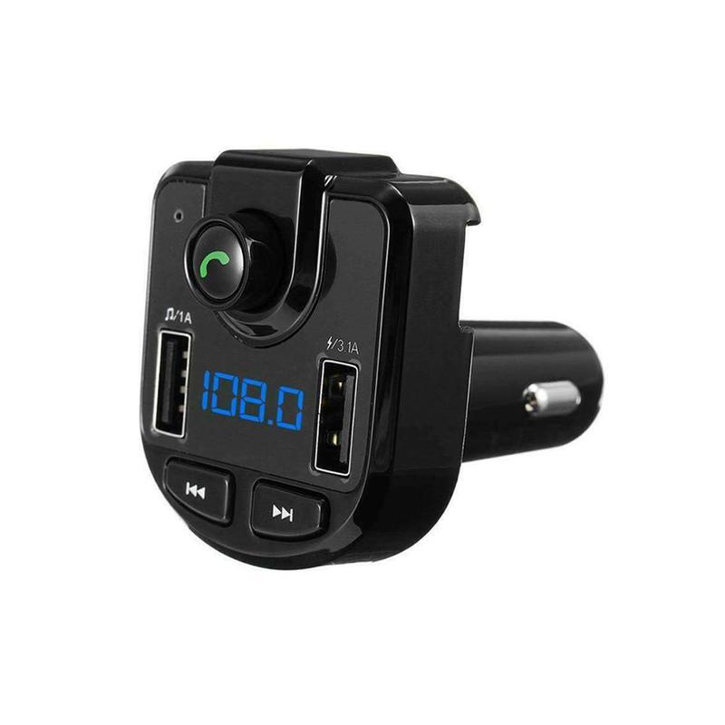 Adaptateur de chargeur USB double USB Bluetooth | Kit de lecteur Mp3 mains libres, transmetteur Fm, Support de carte TF disque U QC2.0 3.1A