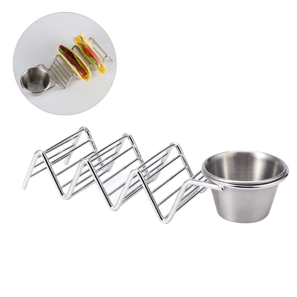 2Pcs Taco Houder 304 Rvs Mexicaanse Pannenkoek Rack Taco Rek Voor Camping Barbecues