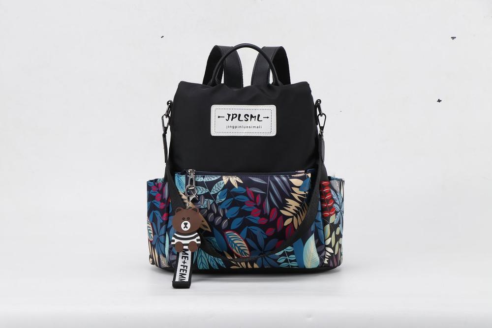 Multifunctionele Rugzak Vrouwen Waterdichte Oxford Tassen Vrouwelijke Anti Diefstal Rugzak Schooltas Voor Meisjes Bloemen Gedrukt Reizen Backbag: blue print