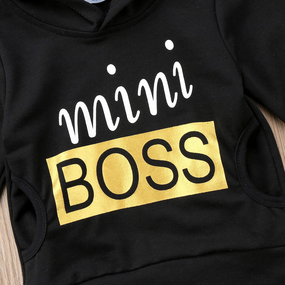 Toddler barn mini boss huvkläder nyfödd pojke flicka tröja hoodie topp kostym outfit 1-6t