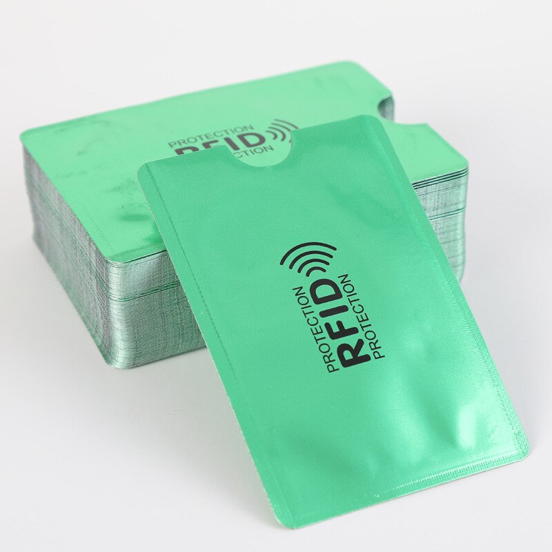 1Pcs Beschermen Credit Card Cover Bank Kaarthouder Anti Rfid Card Case Draagbare Portemonnee Blokkeren Reader Lock Metalen/plastic: green