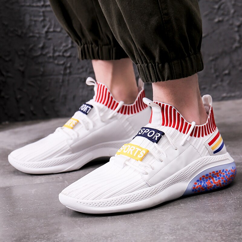 Tennis Shoes for Men Breathable Sports Shoes Lace Up Men Outdoor Jogging Comfortable Sneakers Sock Footwear Tenis Masculino