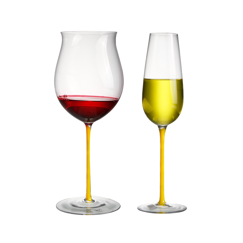 Copo de vinho tinto taça de vidro transparente cristal cor Europeus e Americanos grande borgonha copo de vinho tinto copo de champanhe 2 varas